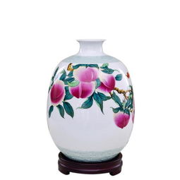瓷博 景德鎮(zhèn)陶瓷器代中式花瓶客廳擺件酒店裝飾多福長(zhǎng)壽名人瓷瓶