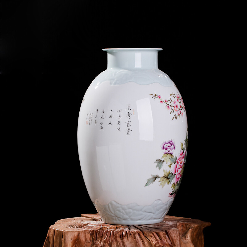 景德鎮(zhèn)全手工粉彩陶瓷 長(zhǎng)壽富貴藝術(shù)仿古花瓶的收藏與饋贈(zèng)價(jià)值
