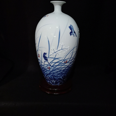 景德鎮手繪青花擺件陶瓷小賞瓶價格、電話與圖片